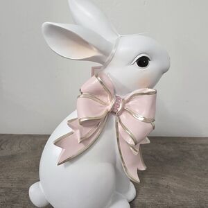 Cupcakes and Cashmere Easter Bunny Pink Rhinstone Bow Easter decor 2026